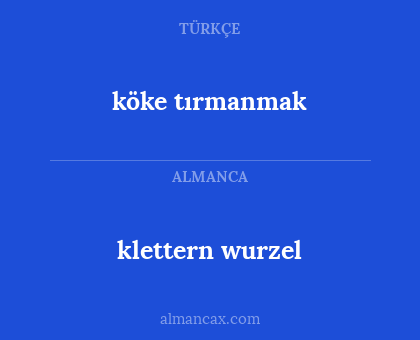klettern wurzel - köke tırmanmak