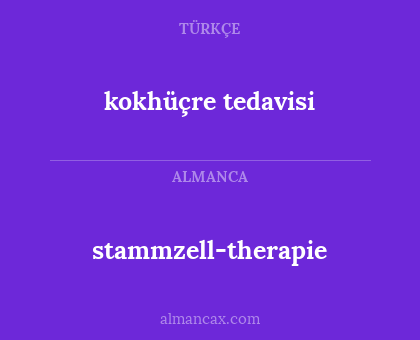 kokhüçre tedavisi - stammzell-therapie
