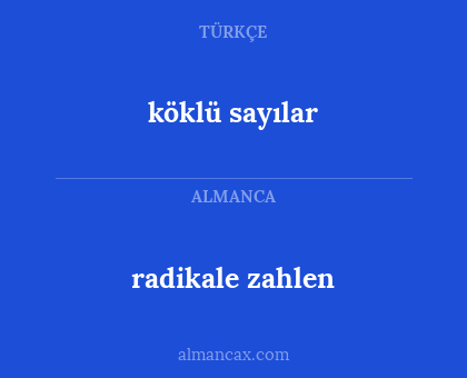 köklü sayılar - radikale zahlen