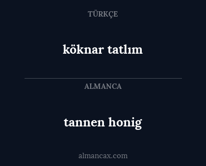 köknar tatlım - tannen honig