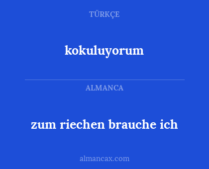 zum riechen brauche ich - kokuluyorum