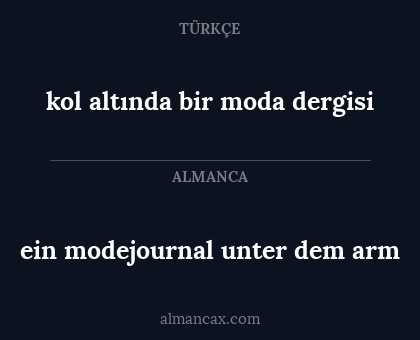 kol altında bir moda dergisi - ein modejournal unter dem arm