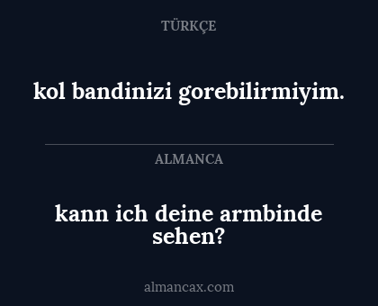 kol bandinizi gorebilirmiyim. - kann ich deine armbinde sehen?