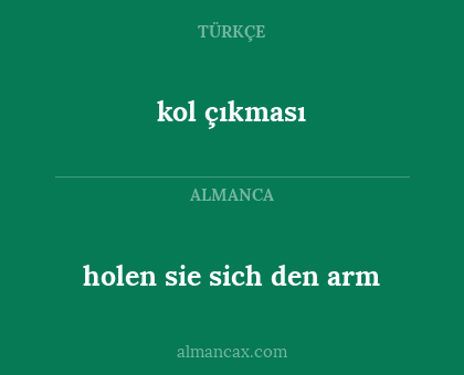 kol çıkması - holen sie sich den arm