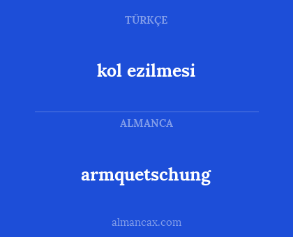 armquetschung - kol ezilmesi