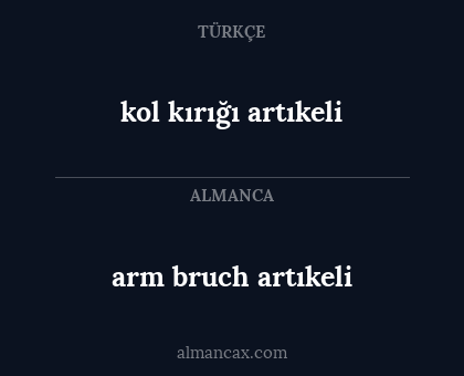 kol kırığı artıkeli - arm bruch artıkeli
