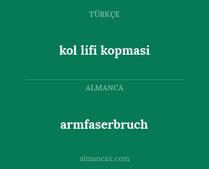 kol lifi kopmasi - armfaserbruch