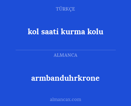 armbanduhrkrone - kol saati kurma kolu
