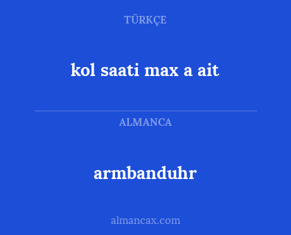 armbanduhr - kol saati max a ait