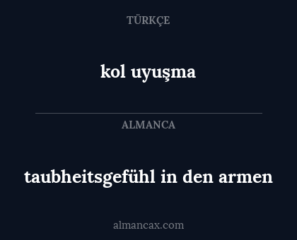 taubheitsgefühl in den armen - kol uyuşma