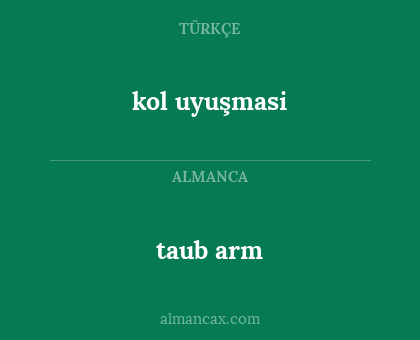 taub arm - kol uyuşmasi