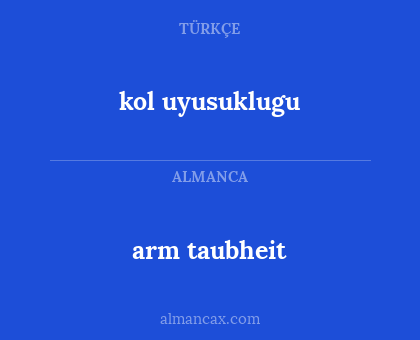 arm taubheit - kol uyusuklugu