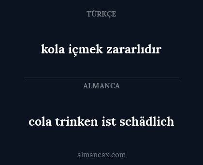 kola içmek zararlıdır - cola trinken ist schädlich