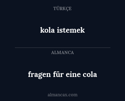 fragen für eine cola - kola istemek