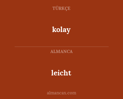 leicht - kolay