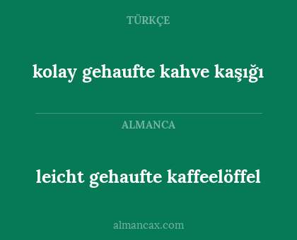 leicht gehaufte kaffeelöffel - kolay gehaufte kahve kaşığı
