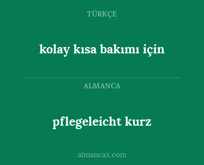 pflegeleicht kurz - kolay kısa bakımı için