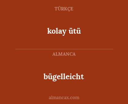bügelleicht - kolay ütü