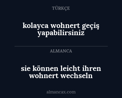 kolayca wohnert geçiş yapabilirsiniz - sie können leicht ihren wohnert wechseln