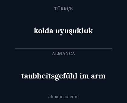 kolda uyuşukluk - taubheitsgefühl im arm