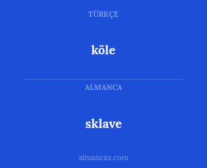 sklave - köle
