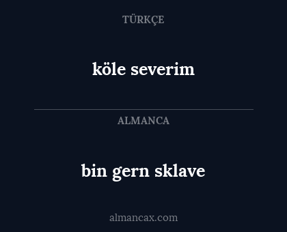 köle severim - bin gern sklave