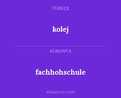 kolej - fachhohschule