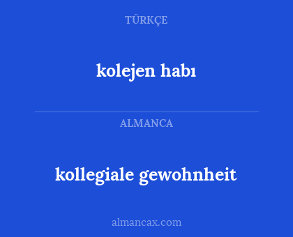 kolejen habı - kollegiale gewohnheit