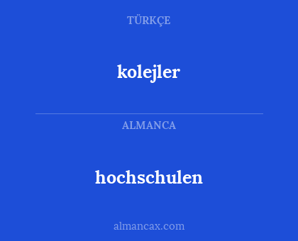 hochschulen - kolejler