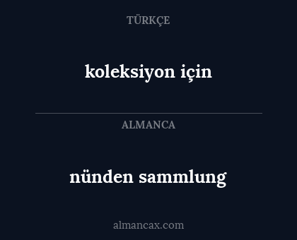 nünden sammlung - koleksiyon için
