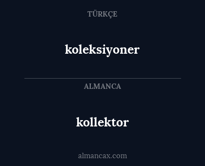 koleksiyoner - kollektor