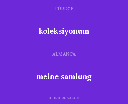 meine samlung - koleksiyonum