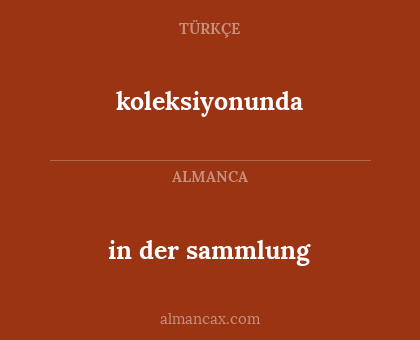 koleksiyonunda - in der sammlung