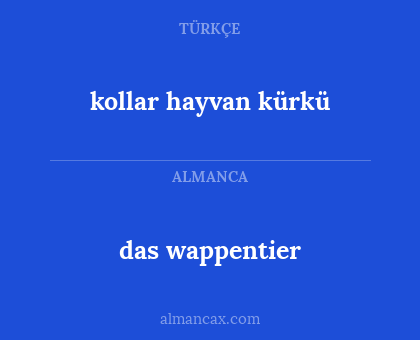 das wappentier - kollar hayvan kürkü
