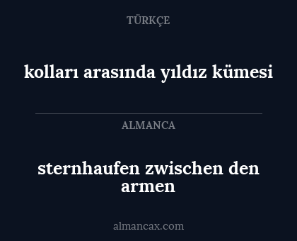 sternhaufen zwischen den armen - kolları arasında yıldız kümesi