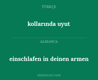 kollarında uyut - einschlafen in deinen armen