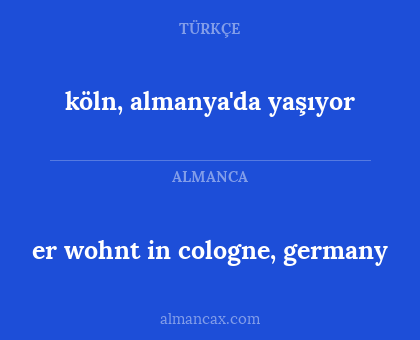 er wohnt in cologne, germany - köln, almanya'da yaşıyor