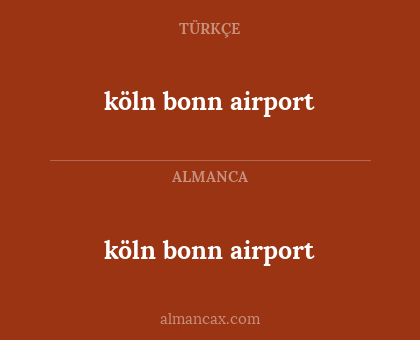 köln bonn airport - köln bonn airport