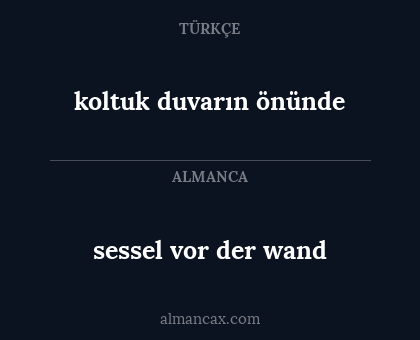 sessel vor der wand - koltuk duvarın önünde