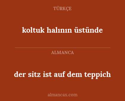 koltuk halının üstünde - der sitz ist auf dem teppich