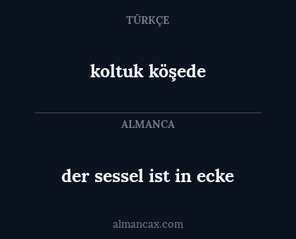 der sessel ist in ecke - koltuk köşede