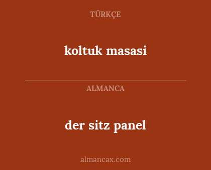 der sitz panel - koltuk masasi