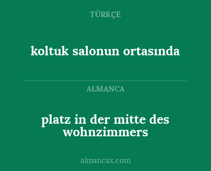 platz in der mitte des wohnzimmers - koltuk salonun ortasında