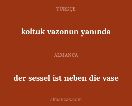 der sessel ist neben die vase - koltuk vazonun yanında