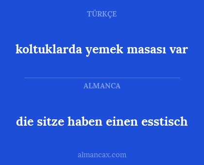 koltuklarda yemek masası var - die sitze haben einen esstisch