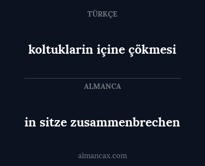 in sitze zusammenbrechen - koltuklarin içine çökmesi