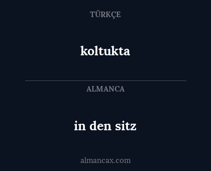 in den sitz - koltukta