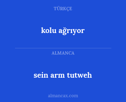 kolu ağrıyor - sein arm tutweh