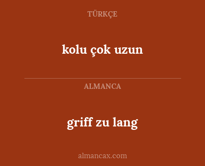 griff zu lang - kolu çok uzun