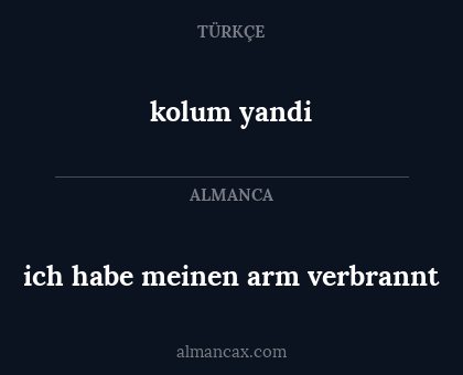 kolum yandi - ich habe meinen arm verbrannt